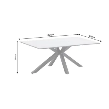 Invicta Stolik ceramiczny GALAXIE optyka białego marmuru 100 x 45 x 60cm / 46904