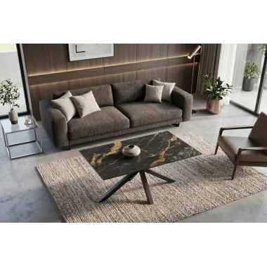 Invicta Stolik ceramiczny GALAXIE optyka czarny marmuru 100 x 45 x 60cm / 46902