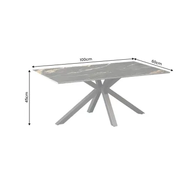 Invicta Stolik ceramiczny GALAXIE optyka czarny marmuru 100 x 45 x 60cm / 46902