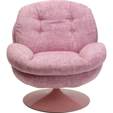 Kare Fotel COSY obrotowy 360° różowy 82 x 86 x 85cm / 70669