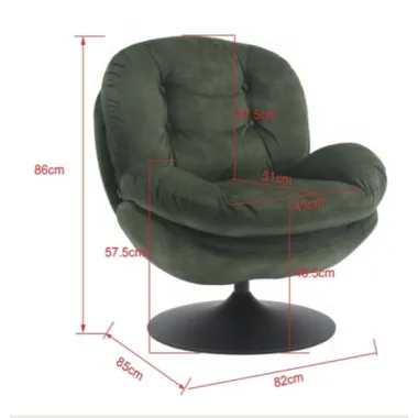 Kare Fotel COSY obrotowy 360° szary 82 x 86 x 85cm / 85527