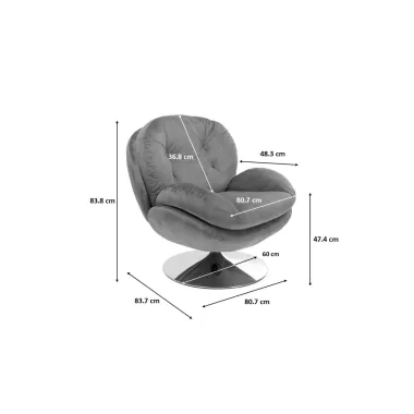 Kare Fotel COSY obrotowy 360° jagodowy 82 x 86 x 85cm / 85664