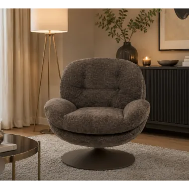 Kare Fotel COSY obrotowy 360° brązowy 82 x 86 x 85cm / 71887