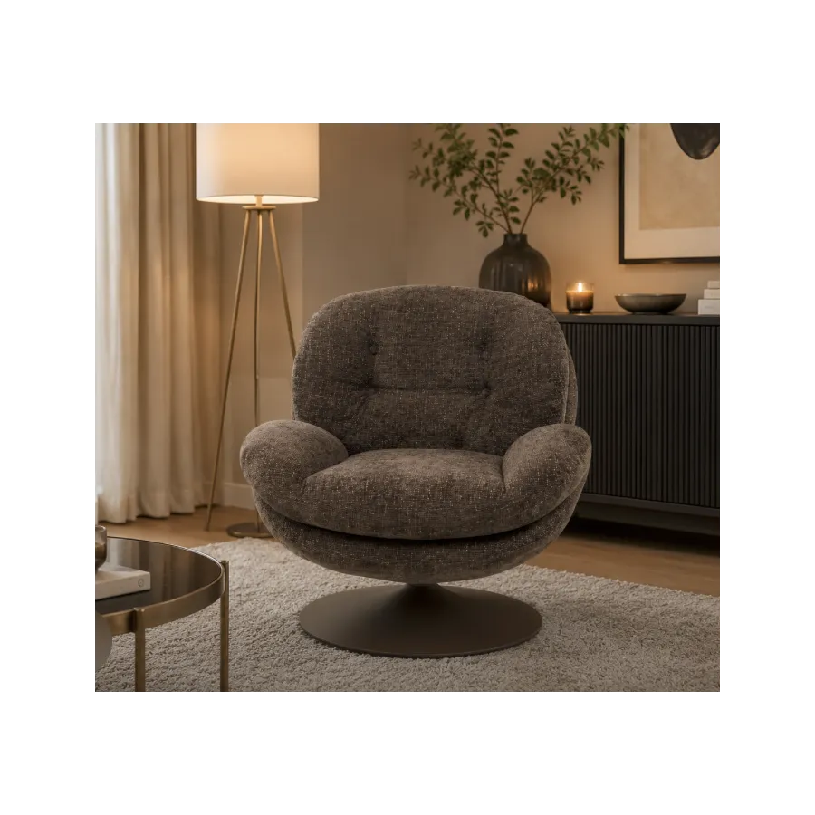 Kare Fotel COSY obrotowy 360° brązowy 82 x 86 x 85cm / 71887