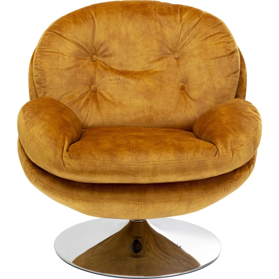 Kare Fotel COSY obrotowy 360° musztardowo żółty 80,7 x 83,8 x 83,7cm / 85528