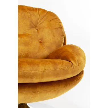 Kare Fotel COSY obrotowy 360° musztardowo żółty 80,7 x 83,8 x 83,7cm / 85528