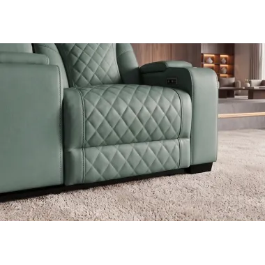 Invicta Fotel kinowy HOLLYWOOD 2 osobowy imitacja skóry szałwiowa zieleń 190 x 101 x 103cm / 48679