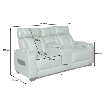 Invicta Fotel kinowy HOLLYWOOD 2 osobowy imitacja skóry szałwiowa zieleń 190 x 101 x 103cm / 48679