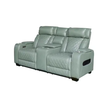 Invicta Fotel kinowy HOLLYWOOD 2 osobowy imitacja skóry szałwiowa zieleń 190 x 101 x 103cm / 48679