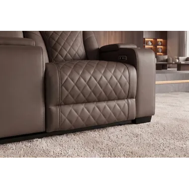 Invicta Fotel kinowy HOLLYWOOD 2 osobowy imitacja skóry brązowy 190 x 101 x 103cm / 48680