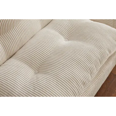 Invicta Sofa rozkładana COCOONING 3 osobowa sztruksowa beżowa 190 x 80 x 90cm / 48472