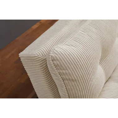 Invicta Sofa rozkładana COCOONING 3 osobowa sztruksowa beżowa 190 x 80 x 90cm / 48472