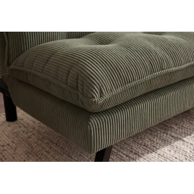 Invicta Sofa rozkładana COCOONING 3 osobowa sztruksowa zielona 190 x 80 x 90cm / 48470