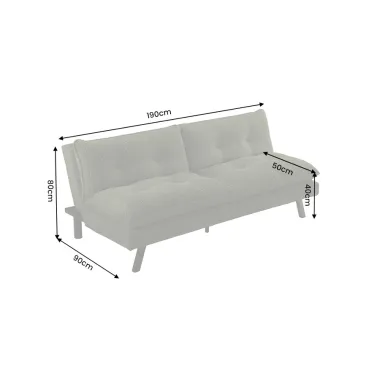 Invicta Sofa rozkładana COCOONING 3 osobowa sztruksowa zielona 190 x 80 x 90cm / 48470
