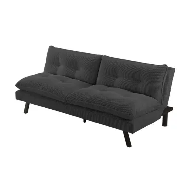 Invicta Sofa rozkładana COCOONING 3 osobowa sztruksowa szara 190 x 80 x 90cm / 48471