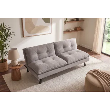 Invicta Sofa rozkładana COCOONING 3 osobowa szenilowa beżowa 190 x 80 x 90cm / 48474