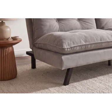 Invicta Sofa rozkładana COCOONING 3 osobowa szenilowa beżowa 190 x 80 x 90cm / 48474