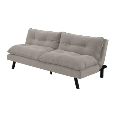 Invicta Sofa rozkładana COCOONING 3 osobowa szenilowa beżowa 190 x 80 x 90cm / 48474