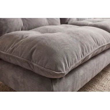 Invicta Sofa rozkładana COCOONING 3 osobowa szenilowa szara 190 x 80 x 90cm / 48473