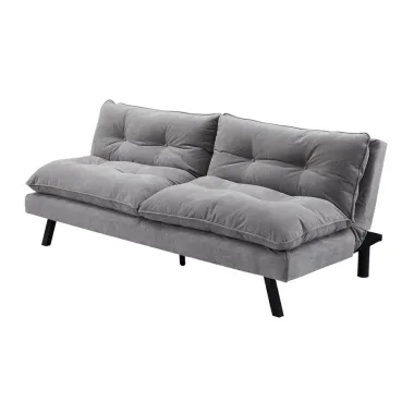 Invicta Sofa rozkładana COCOONING 3 osobowa szenilowa szara 190 x 80 x 90cm / 48473