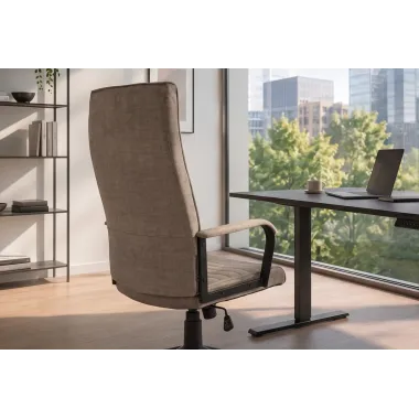 Invicta Krzesło biurowe LAZIO taupe 60 x 117-127 x 70cm / 48701