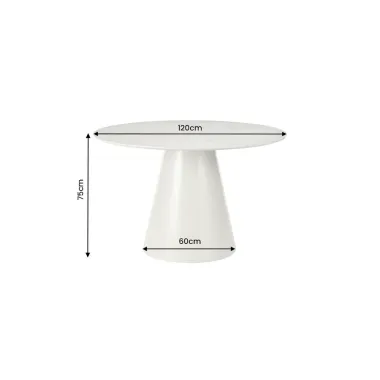 Invicta Stół do jadalni VOGUE szary 120 x 75 x 75cm / 48531