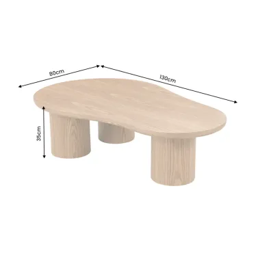Invicta Stolik kawowy ORGANIKO brązowy 130 x 35 x 80cm / 48554