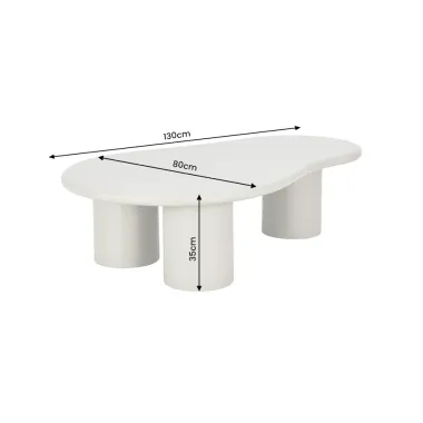 Invicta Stolik kawowy ORGANIKO szaro-beżowy 130 x 35 x 80cm / 48553