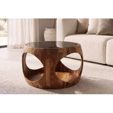 Invicta Stolik kawowy ORGANIC LOOP szklany 60 x 38 x 38cm / 48937