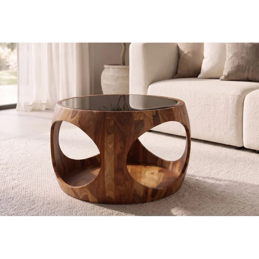 Invicta Stolik kawowy ORGANIC LOOP szklany 60 x 38 x 38cm / 48937
