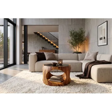 Invicta Stolik kawowy ORGANIC LOOP szklany 60 x 38 x 38cm / 48937