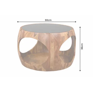 Invicta Stolik kawowy ORGANIC LOOP szklany 60 x 38 x 38cm / 48937