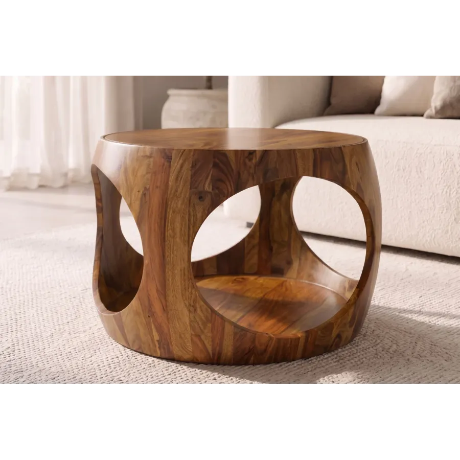 Invicta Stolik kawowy ORGANIC LOOP brązowy 60 x 38 x 38cm / 48822