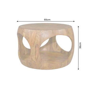 Invicta Stolik kawowy ORGANIC LOOP brązowy 60 x 38 x 38cm / 48822