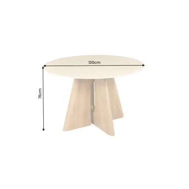 Invicta Stół do jadalni ORGANIKO dębowe drewno 120 x 76 x 76cm / 48557