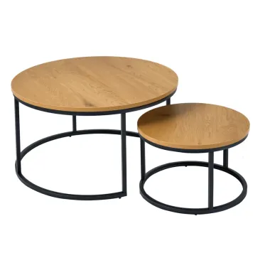 Invicta Zestaw stolików ELEGANCE optyka dzikiego dębu 80cm / 43642
