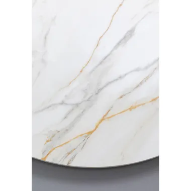 Kare Stół do jadalni INVITATION ceramic white brass Ø 120cm / 70493