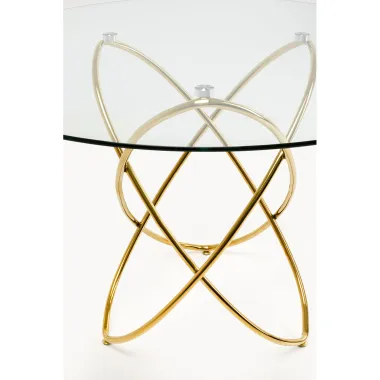 Kare Stół do jadalni MOLEKULAR gold Ø 120 x 76cm / 79621