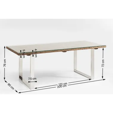 Kare Stół RUSTICO BARRACUDA 200 x 76 x 90cm / 82849