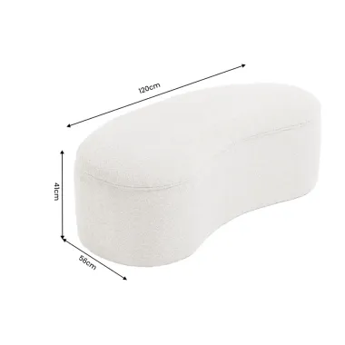 Invicta Pufa ELEMENTAL tapicerowana beżowe bouclé 120 x 41 x 56cm / 48107