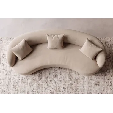 Invicta Sofa ATELIER L 3 osobowa beżowy aksamit 230cm / 48358