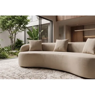 Invicta Sofa ATELIER L 3 osobowa beżowy aksamit 230cm / 48358