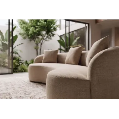 Invicta Sofa ATELIER L 3 osobowa beżowy aksamit 230cm / 48358