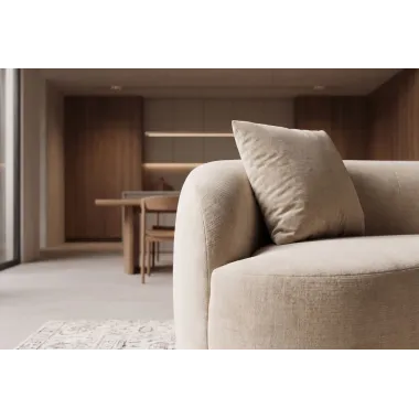 Invicta Sofa ATELIER L 3 osobowa beżowy aksamit 230cm / 48358