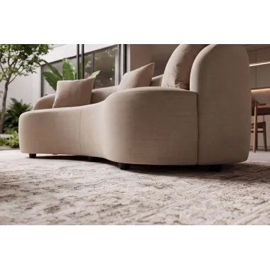 Invicta Sofa ATELIER L 3 osobowa beżowy aksamit 230cm / 48358