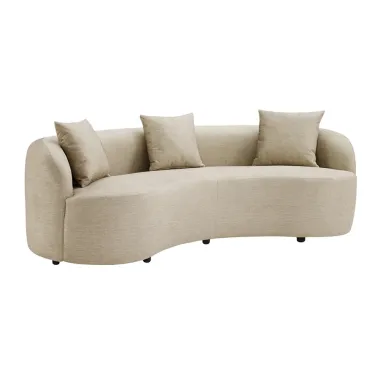Invicta Sofa ATELIER L 3 osobowa beżowy aksamit 230cm / 48358