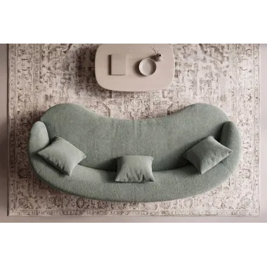 Invicta Sofa ATELIER L 3 osobowa zielony bouclé 230cm / 49130