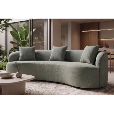 Invicta Sofa ATELIER L 3 osobowa zielony bouclé 230cm / 49130