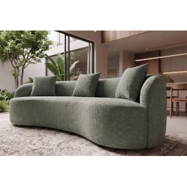 Invicta Sofa ATELIER L 3 osobowa zielony bouclé 230cm / 49130