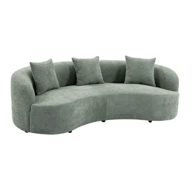 Invicta Sofa ATELIER L 3 osobowa zielony bouclé 230cm / 49130